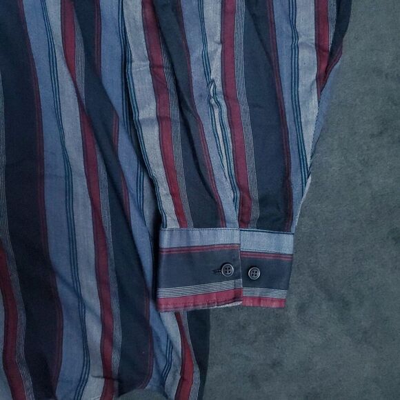 Vintage Dee Cee Vertical Stripe Western Long Sleeve Women's Size 2X Made In USA - Picture 6 of 13